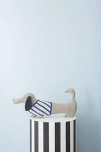 Load image into Gallery viewer, OYOY Pillows OYOY Slinkii Dog Pillow - Beige / Dark Blue