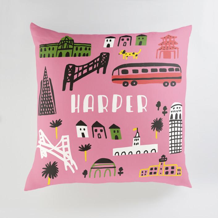 Minted Pillows Pink Sunset / CLASSIC COTTON CANVAS Minted I Love San Francisco Large Floor Pillow