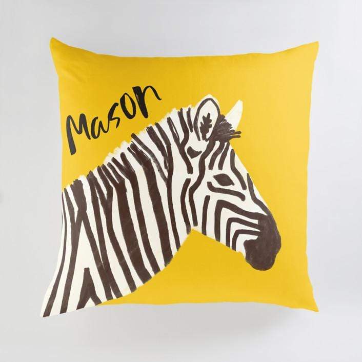 Minted Pillows Sunshine / CLASSIC COTTON CANVAS Minted Vibrant Zebra Large Floor Pillow