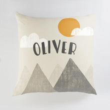 Load image into Gallery viewer, Minted Pillows Taupe / CLASSIC COTTON CANVAS Minted The Mountains are Calling in the Morning Large Floor Pillow