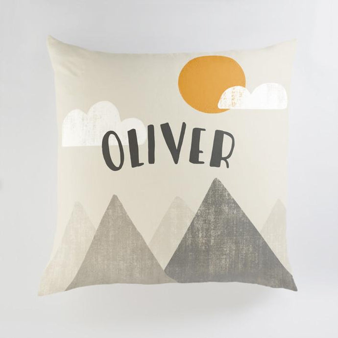 Minted Pillows Taupe / CLASSIC COTTON CANVAS Minted The Mountains are Calling in the Morning Large Floor Pillow