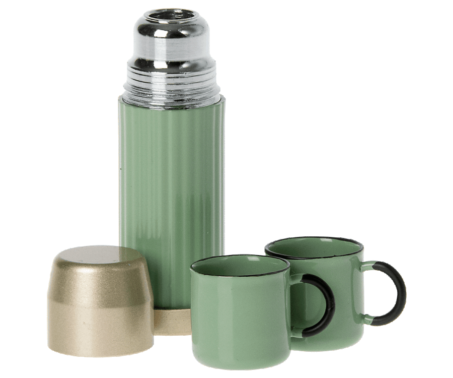 Maileg USA Play Food Thermos and Cups - Mint