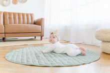 Load image into Gallery viewer, Poppyseed Play Play Mat Poppyseed Play Green Linen Round Mat