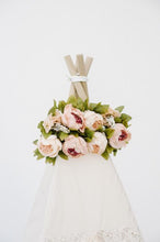 Load image into Gallery viewer, E &amp; E Teepees Play Tents E &amp; E Teepees Blush Tones Deluxe Peony Floral Topper