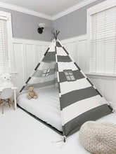 Load image into Gallery viewer, Domestic Objects Play Tents Grey/White Stripe / Double 53&quot; × 74&quot; Inches Domestic Objects Play Tent Canopy