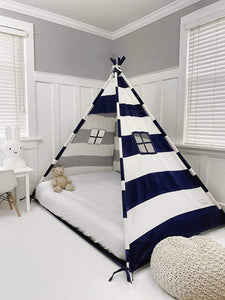 Domestic Objects Play Tents Navy/White Stripe / Twin/Single 38" × 75" Inches Domestic Objects Play Tent Canopy