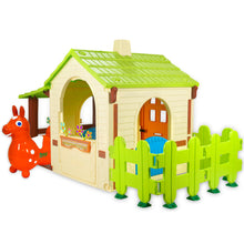 Load image into Gallery viewer, KETTLER USA Playhouse Orange Country Playhouse &amp; Rody Inflatable Bounce Horse Sets
