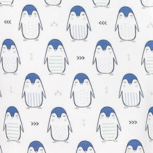 Load image into Gallery viewer, Feather Baby Pocket Long John - Sleepy Penguins on White  100% Pima Cotton by Feather Baby