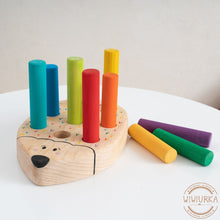 Load image into Gallery viewer, Wiwiurka Toys Rainbow RAINBOW PORCUPINE PEG TOY by Wiwiurka Toys