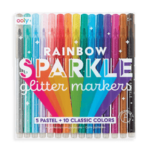 Load image into Gallery viewer, OOLY Rainbow Sparkle Glitter Markers - Set of 15 by OOLY