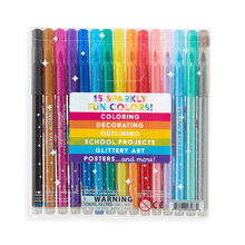 Load image into Gallery viewer, OOLY Rainbow Sparkle Glitter Markers - Set of 15 by OOLY