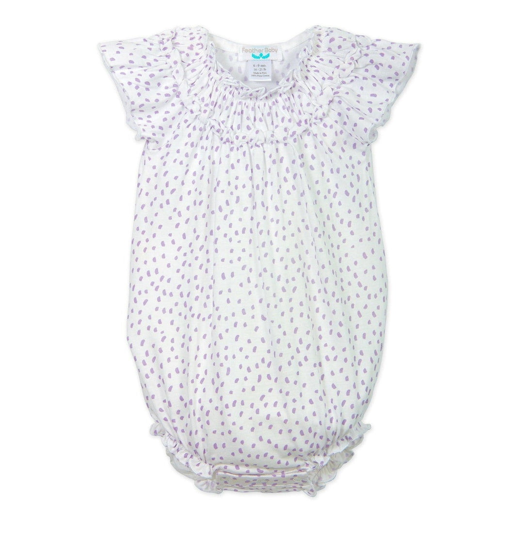 Feather Baby Ruched Bubble - Pintas - Periwinkle on White  100% Pima Cotton by Feather Baby