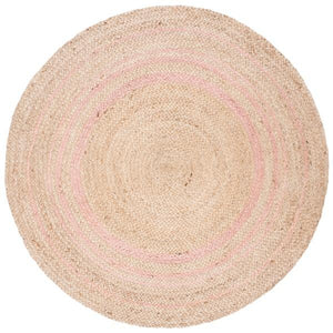 Safavieh Rugs 4' X 4' Safavieh Natural Fiber Collection Pink Circle Jute Rug