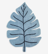 Load image into Gallery viewer, Lilipinso Rugs Lilipinso Cotton Rug - Monstera Blue Leaf