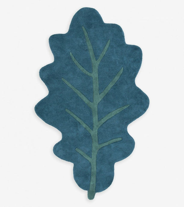 Lilipinso Rugs Lilipinso Cotton Rug - Oak leaf (Blue)