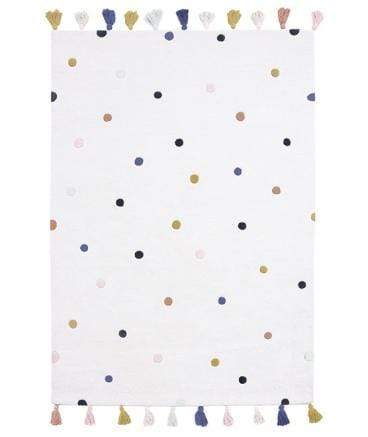 Lilipinso Rugs Lilipinso Rectangular Cotton Rug Multicolored Dots