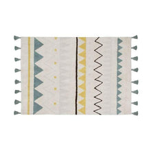 Load image into Gallery viewer, Lorena Canals Rugs Lorena Canals Azteca Natural Vintage Blue Washable Cotton Rug