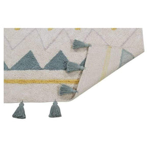 Lorena Canals Rugs Lorena Canals Azteca Natural Vintage Blue Washable Cotton Rug