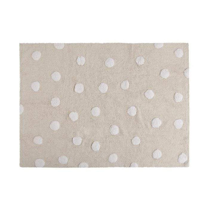 Lorena Canals Rugs Lorena Canals Polka Dots Beige White Washable Cotton Rug