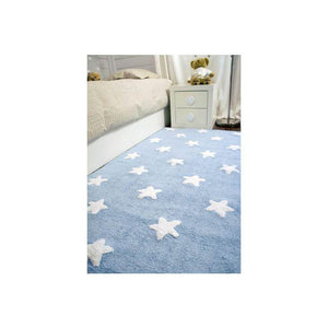 Lorena Canals Rugs Lorena Canals Stars Blue White Washable Cotton Rug