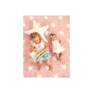 Lorena Canals Rugs Lorena Canals Stars Pink White Washable Cotton Rug