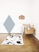 Load image into Gallery viewer, OYOY Rugs OYOY Mr. Megalodon Adventure Rug - Offwhite / Black