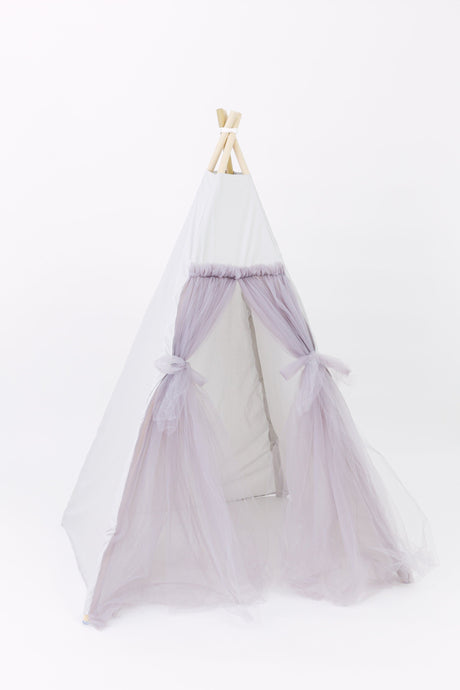 E & E Teepees Play Tents E & E Teepees The Gray Tulle Play Tent