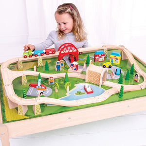 Bigjigs Rail Services Train Set and Table