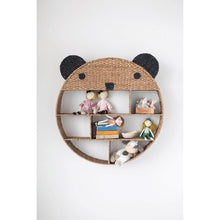 Load image into Gallery viewer, Creative Coop Shelves Creative Coop Hand-Woven Bankuan &amp; Metal Bear Wall Shelf
