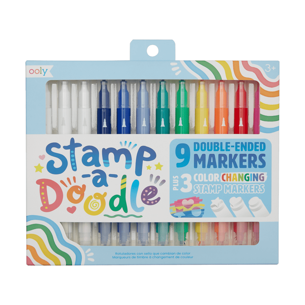 OOLY Stamp-A-Doodle Double-Ended Markers - Set of 12 by OOLY