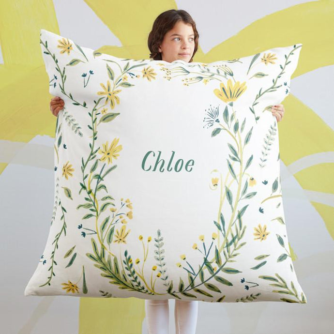 Minted Tables and Chairs Lime / CLASSIC COTTON CANVAS Minted Cheerful Blessing Large Floor Pillow