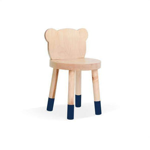 Nico and Yeye Tables and Chairs MAPLE / DEEP BLUE / 12" LEGS Nico and Yeye Baba Bear Solid Wood Kids Chair (Set of 2)