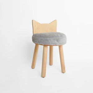 Nico and Yeye Tables and Chairs MAPLE / GRAY Nico and Yeye Fuzzy Kitty Kids Chair