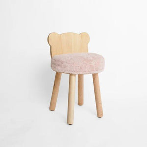 Nico and Yeye Tables and Chairs MAPLE / PINK / 12" LEGS Nico and Yeye Fuzzy Baba Bear Kids Chair