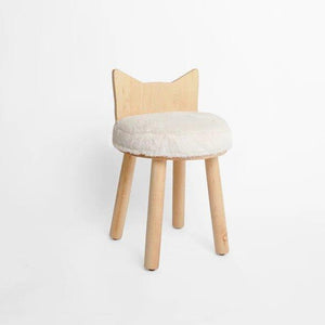 Nico and Yeye Tables and Chairs MAPLE / WHITE Nico and Yeye Fuzzy Kitty Kids Chair