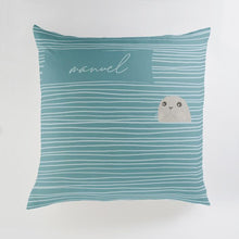 Load image into Gallery viewer, Minted Tables and Chairs Ocean / CLASSIC COTTON CANVAS Minted Seal Pillow