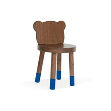 Load image into Gallery viewer, Nico and Yeye Tables and Chairs WALNUT / PACIFIC BLUE / 12&quot; LEGS Nico and Yeye Baba Bear Solid Wood Kids Chair (Set of 2)