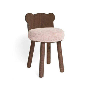 Nico and Yeye Tables and Chairs WALNUT / PINK / 12" LEGS Nico and Yeye Fuzzy Baba Bear Kids Chair