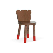 Load image into Gallery viewer, Nico and Yeye Tables and Chairs WALNUT / RED / 12&quot; LEGS Nico and Yeye Baba Bear Solid Wood Kids Chair (Set of 2)