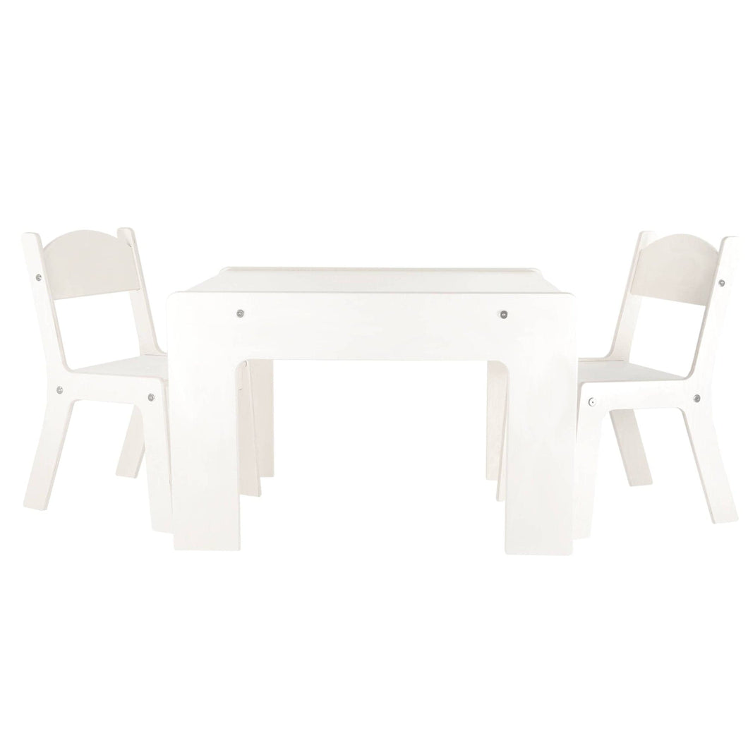 Little Colorado Tables and Chairs White Little Colorado Modern Open Back Wooden Chairs - Set of 2