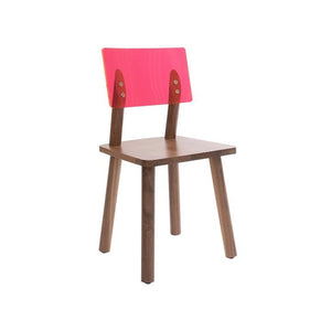 Nico and Yeye Tables/Chairs WALNUT / PINK / 13.5" Nico and Yeye AC/BC -Acrylic Back Kids Chair (Set of 2)