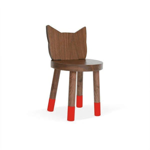 Nico and Yeye Tables/Chairs WALNUT / RED / 12" Nico and Yeye Kitty Kids Chair (Set of 2)