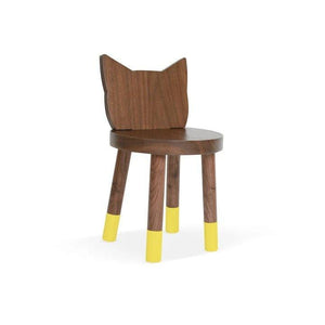 Nico and Yeye Tables/Chairs WALNUT / YELLOW / 12" Nico and Yeye Kitty Kids Chair (Set of 2)
