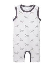Load image into Gallery viewer, Feather Baby Tank Romper - Zebras on White  100% Pima Cotton by Feather Baby