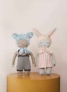 OYOY Toys OYOY Hopsi Bunny Doll - Light Grey / Rose