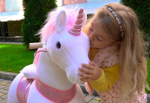 Hape Toys Pony Cycle Pink Unicorn Ride on Toy