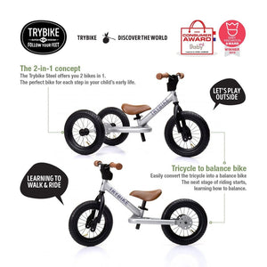 Trybike Toys Trybike Steel 2-IN-1 Balance Bike w/ Optional Trike Kit