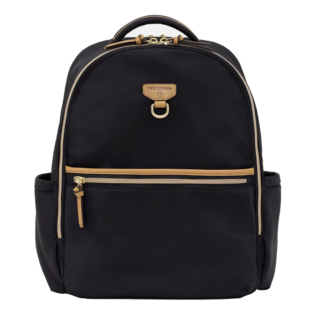 TWELVElittle TwelveLittle On-the-Go Diaper Bag Backpack in Black/Tan