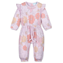 Load image into Gallery viewer, Feather Baby Waist-Tie Romper - Amelia on Pink  100% Pima Cotton by Feather Baby