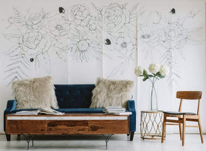 Anewall Wallpaper Anewall Blooming Garland Mural Wallpaper